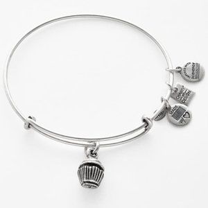 Alex and Ani Silver Cupcake Adjustabel Bangle Layering Bracelet